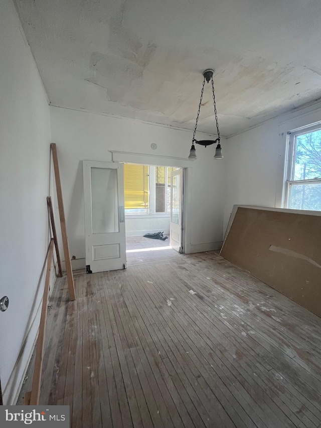 unfurnished dining area featuring hardwood / wood-style flooring