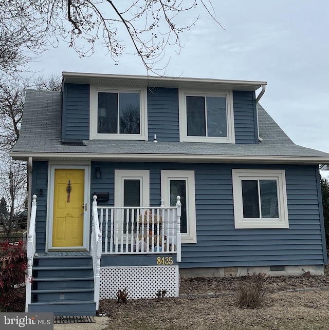 view of front of home with covered porch