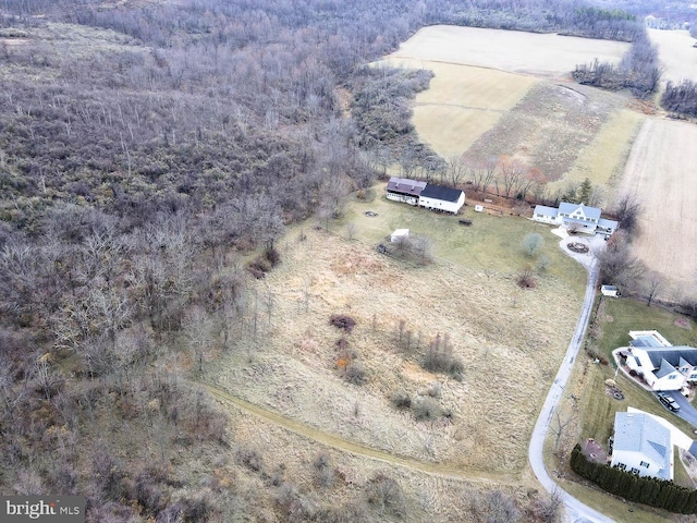 aerial view with a rural view