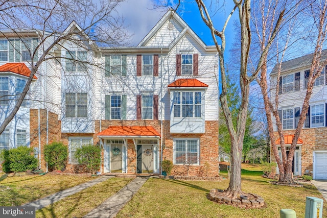 view of property with a front yard