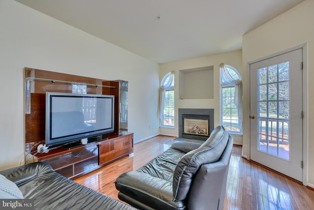 living room featuring light hardwood / wood-style floors