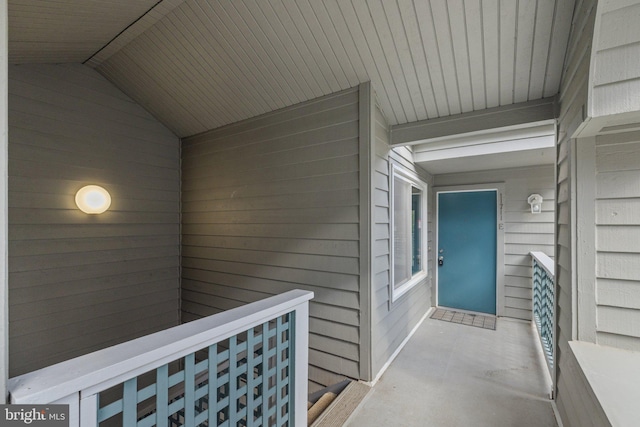 doorway to property with a balcony