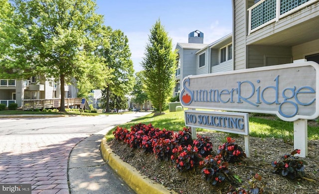 view of community sign