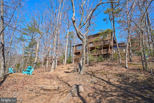 view of yard featuring a deck