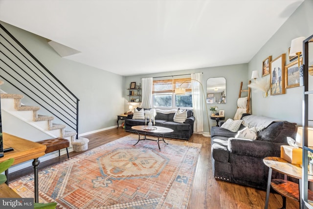 living room featuring hardwood / wood-style flooring