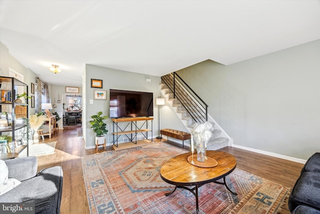 living room featuring hardwood / wood-style floors