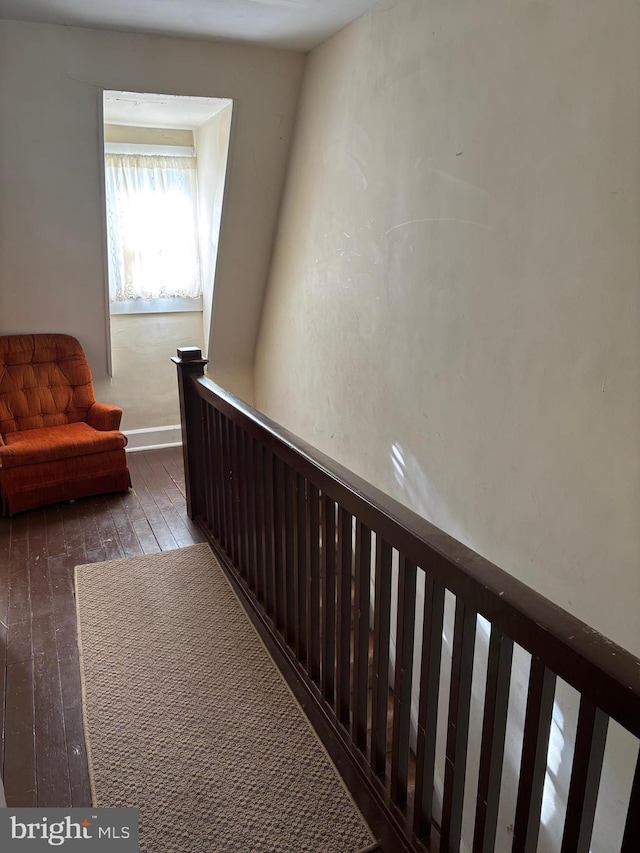 hall featuring dark hardwood / wood-style floors