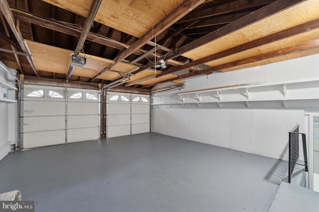 garage featuring a garage door opener