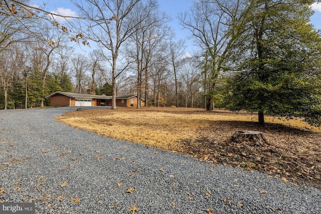 exterior space with a garage