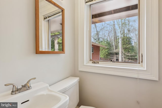 bathroom with sink and toilet