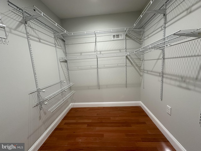 spacious closet featuring hardwood / wood-style floors