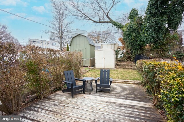 deck with a storage unit