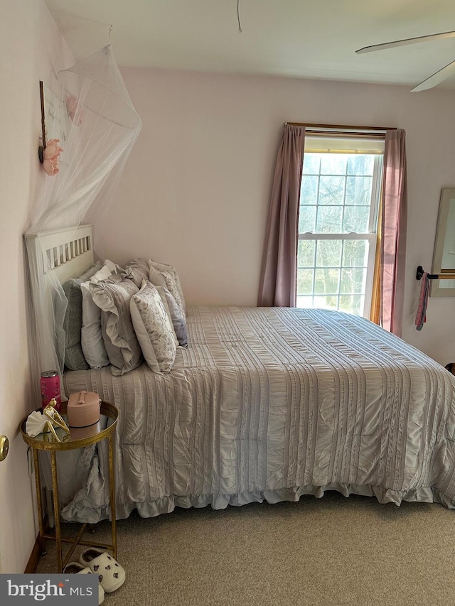 bedroom featuring carpet