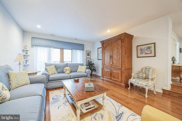 living room featuring light hardwood / wood-style floors