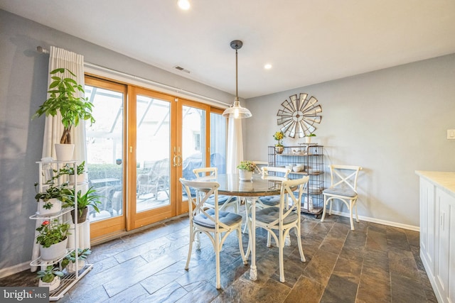 view of dining area