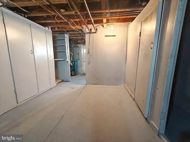 basement with electric panel