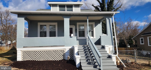 bungalow featuring covered porch