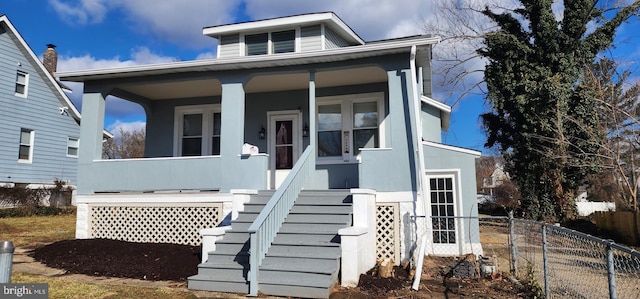 view of front of property with covered porch