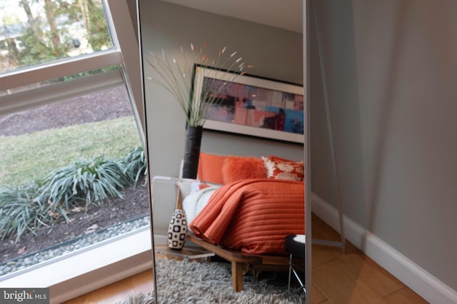 sitting room featuring hardwood / wood-style flooring