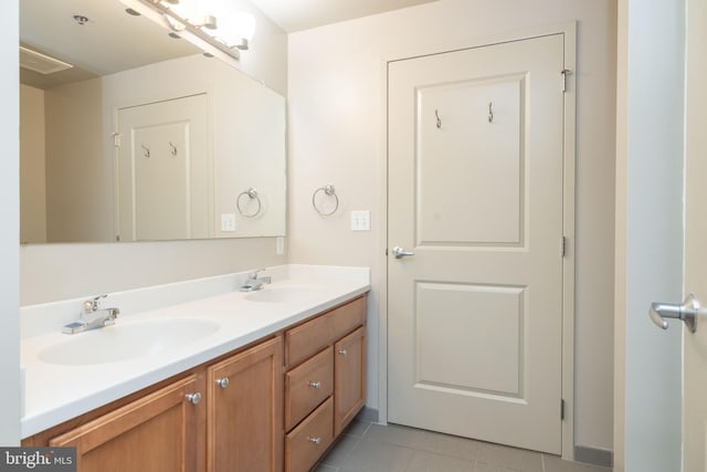 bathroom featuring vanity and tile patterned floors