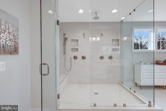 bathroom featuring walk in shower