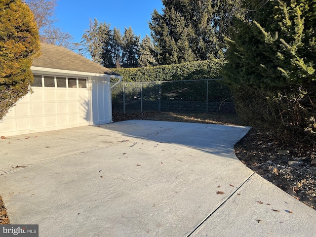 view of garage