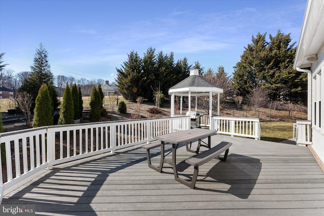 deck with a gazebo