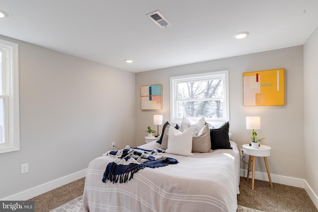 bedroom with carpet