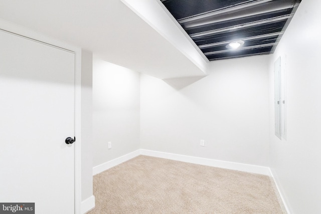 basement featuring carpet floors