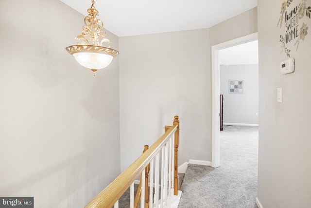 hallway featuring carpet flooring