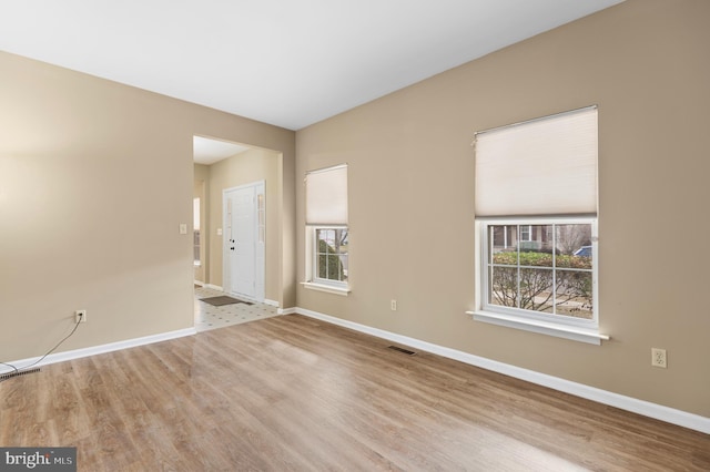 empty room featuring light hardwood / wood-style flooring