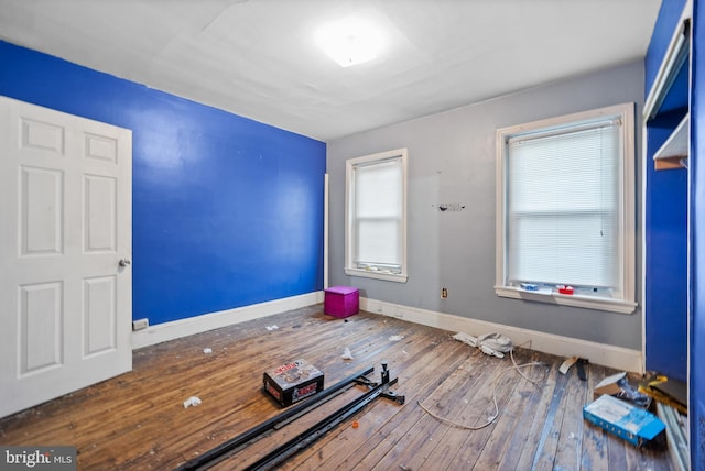 interior space with hardwood / wood-style floors