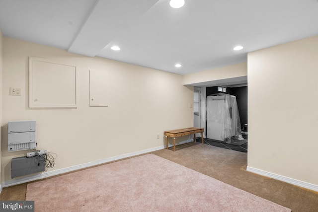 basement with carpet