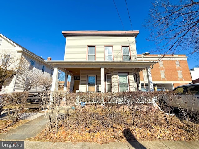 view of front of house with covered porch