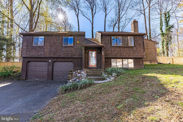 bi-level home with a garage