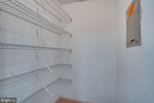 pantry featuring electric panel