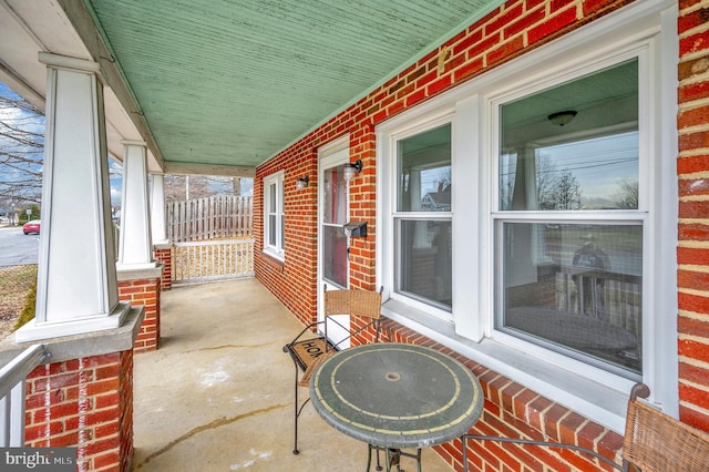 view of patio / terrace featuring covered porch