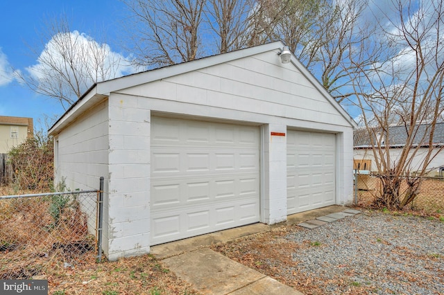 view of garage