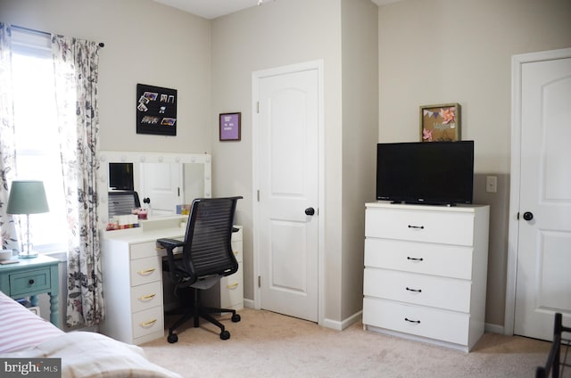 view of carpeted office space