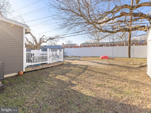 view of yard featuring a deck