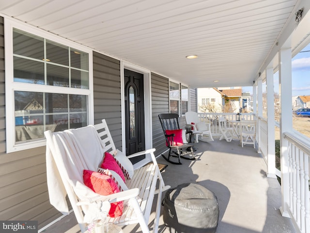 view of patio featuring covered porch