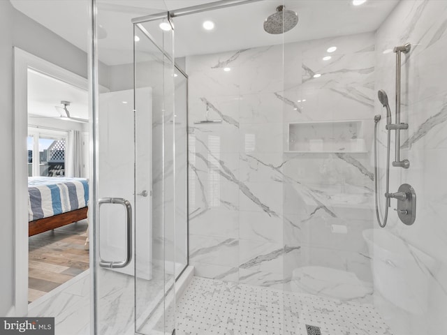 bathroom with an enclosed shower