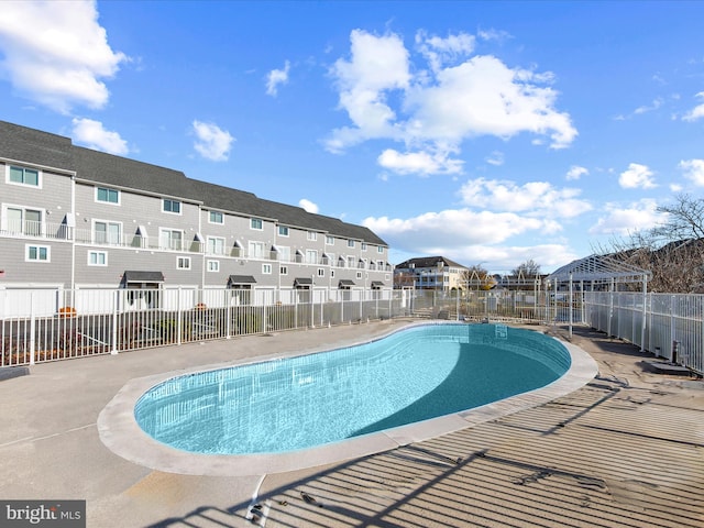 view of pool with a gazebo and a patio area