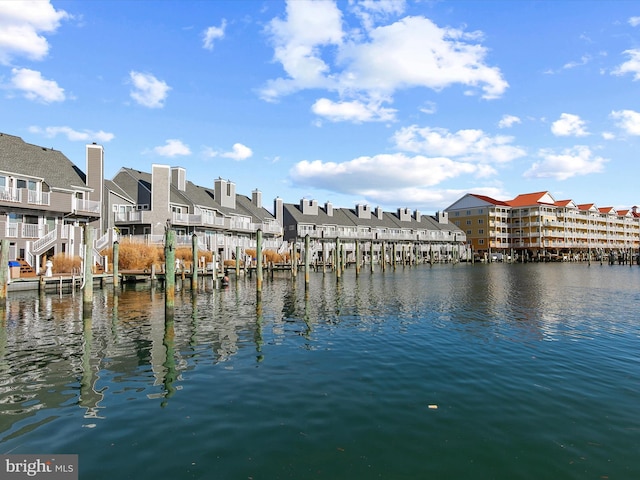 water view with a boat dock