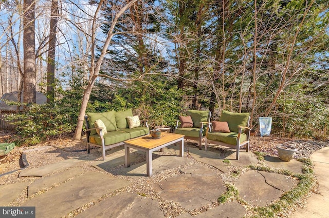 view of patio / terrace featuring an outdoor living space