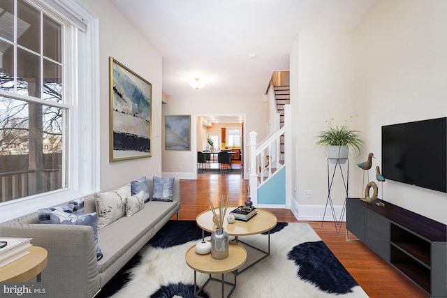 living room featuring hardwood / wood-style floors