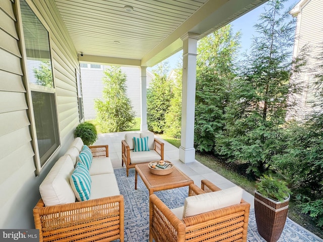 view of patio / terrace featuring an outdoor hangout area