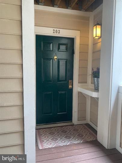 view of doorway to property