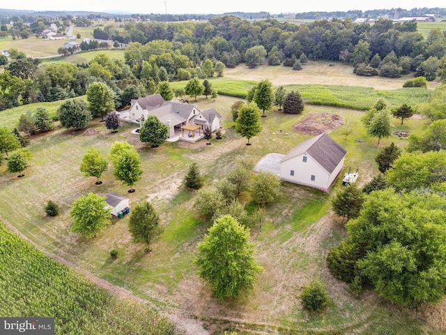 drone / aerial view with a rural view