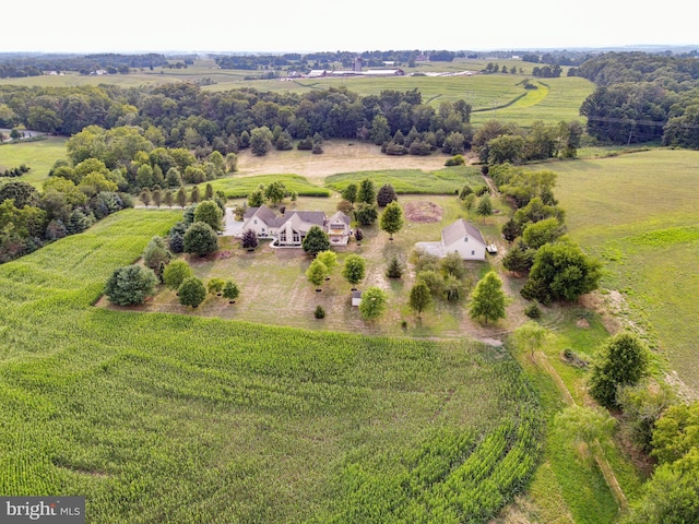 drone / aerial view with a rural view